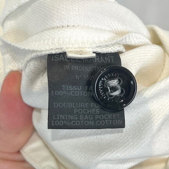 NWOT ISABEL MARANT Etoile Macey 3 Button Crop Pants Zip Fly Sailor Cotton 4 36 - Picture 8 of 9